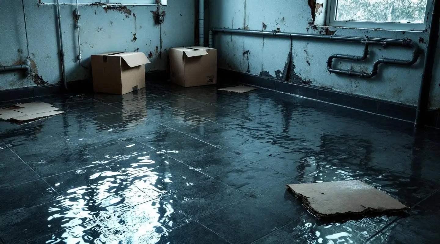 Professional water extraction technician drying a flooded Boise basement with industrial equipment and thermal imaging tools.