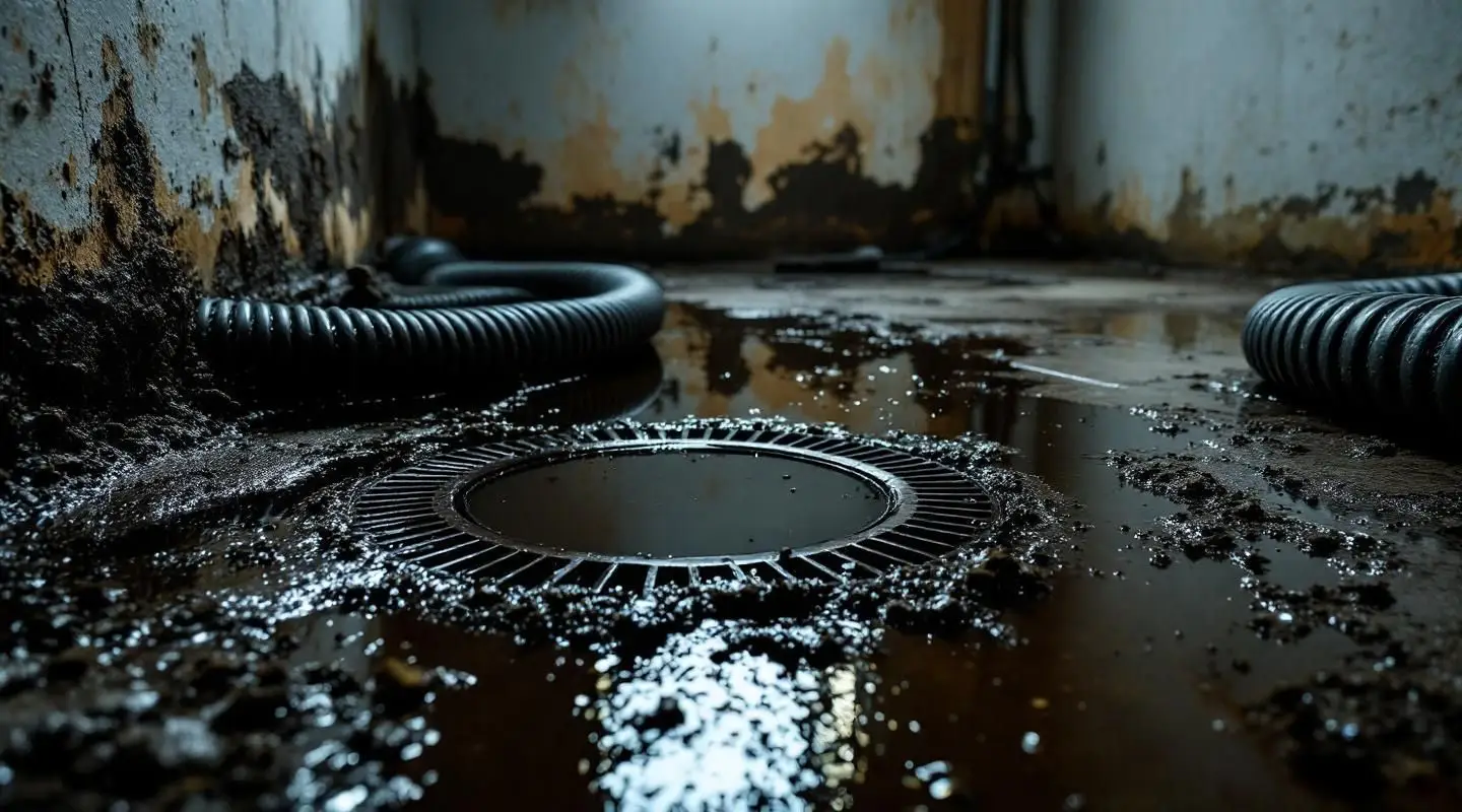 Professional restoration technician in full PPE using a high-powered extractor on a flooded basement floor in Boise.
